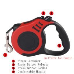 Trela retrátil automática do cão, 3m, 5m, ao ar livre, caminhadas, caminhadas, durável Pet chumbo, pequeno, médio, cães grandes, gatos suprimentos - Image 3