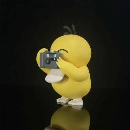 10cm anime estatueta pokemon psyduck tirar fotos boneca de ação kawaii dos desenhos animados decoração de mesa ornamento pvc modelo estátua brinquedo - Image 3