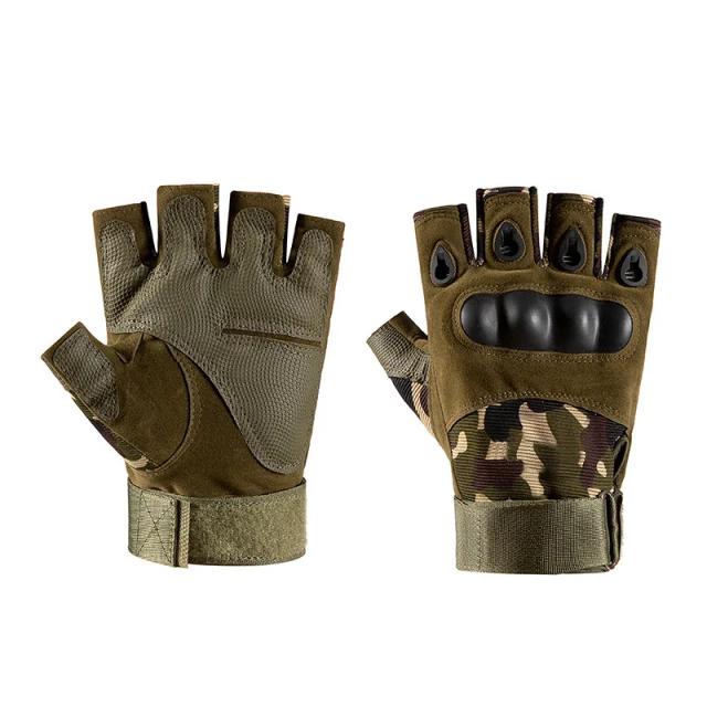 Luvas Táticas de Meio Dedo para Atividades ao Ar Livre Masculinas: Equipamento Protetor para Paintball, Airsoft, Tiro, Combate, Ciclismo, Acampamento e Caça