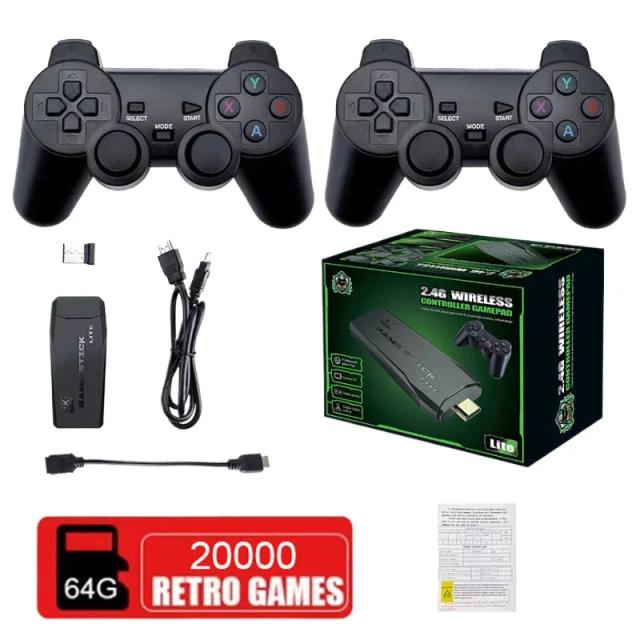 M8 Game Stick 64GB 20000 Jogos Retro Console 4K Sem Fio