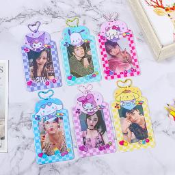 PVC dos desenhos animados Photo Frame, Photo Display mangas, Goo titular do cartão, bolso Keychain, Photocards Protector Capa, Idol - Image 1
