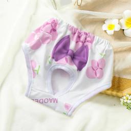 Fraldas laváveis para cães, Pet Absorvente Confortável, Calças Menstruais, Padrão dos desenhos animados, Fraldas de flor para a princesa Puppy, 1pc - Image 2