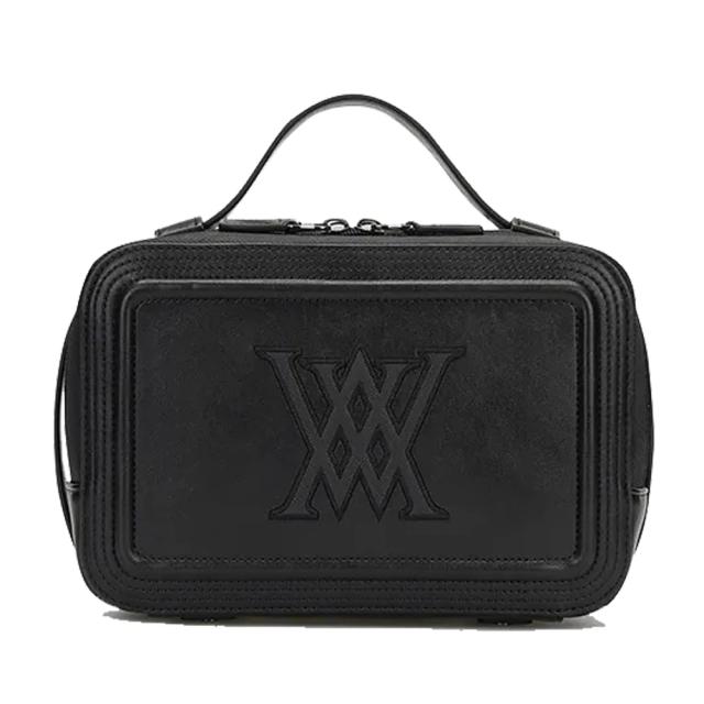 ANEW Bolsa de golfe Bolsa cosmética Bolsa de higiene pessoal de couro com zíper compacta e leve