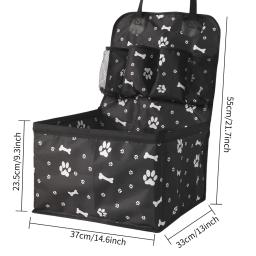 Assento de carro para cães com bolsos de armazenamento, Travel Seat Cover, Folding Hammock, Cesta para cães pequenos e médios - Image 3