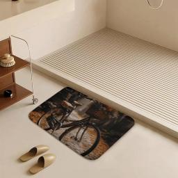 Tapete de chão de bicicleta, tapete absorvente antiderrapante para banheiro, resistente à sujeira, entrada de cozinha, durável, lavável, para decoração de casa - Image 6