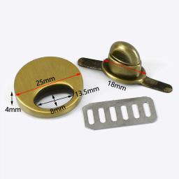 2/5 pçs meetee 25mm sacos de metal fecho de bloqueio redondo fundição torção mortise fechaduras fivela diy bolsa lockstitch fivelas acessório - Image 3