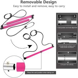 Multifuncional Elastic Rope Stretching Belt, Pilates Bar Combinação, Yoga Fitness Bar, Expansão Peito, Corda De Tensão, Back Trainer - Image 5