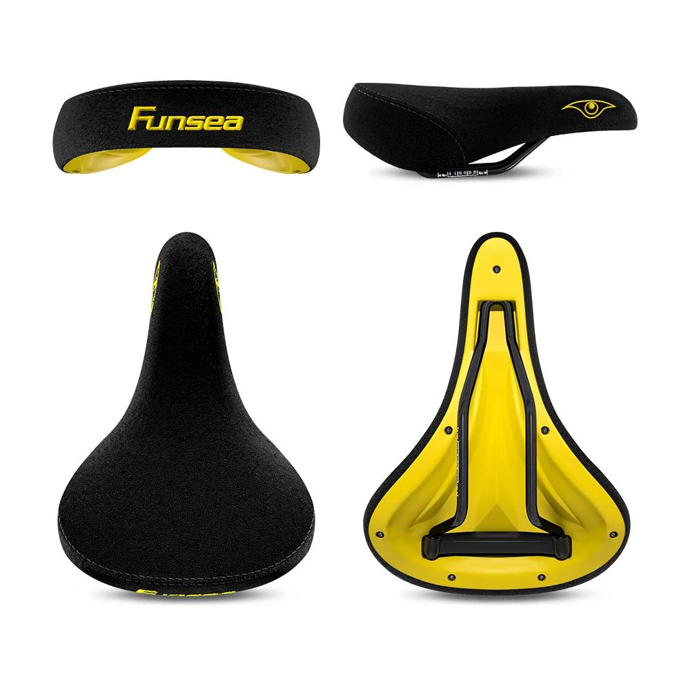 Assentos de bicicleta Funsea, Saddle Flannelette Surface, Big BMX Cruiser Bike Saddle, 8mm Rail, Embroidery Logo Seat Cover, Eagle Eye - Image 1