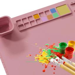 Tapete de silicone pintura para crianças, artesanato almofadas de arte, copo e pintura escova titular, paleta DIY, esteira artesanal, almofada de pintura infantil - Image 4