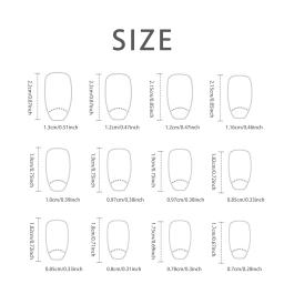 24 peças curtas de unha com glitter gradiente francês com 1 gel de gelatina e 1 lixa de unha - Image 4