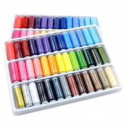 Cores misturadas Fio De Costura Rolo, Máquina Mão Bordados, 200 Jarda Cada Carretel para Kit De Costura Doméstica, 39Pcs - Image 1
