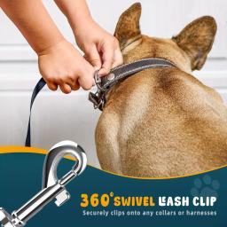 Trela para cães retrátil, guia extensível para cães pequenos e grandes, com freio e bloqueio de um botão, fita de nylon forte, 3m - Image 4