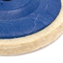 Roda de polimento de lã para alumínio de aço inoxidável Almofadas lustradoras bege Rebarbadora de moagem Disco polidor de feltro 100mm - Image 6