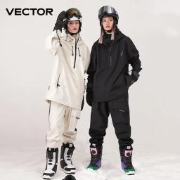 Homens mulheres cor sólida jaqueta de esqui calças de esqui quente à prova de vento macacão de inverno com capuz à prova dwaterproof água roupas esportivas ao ar livre snowboard - Image 1