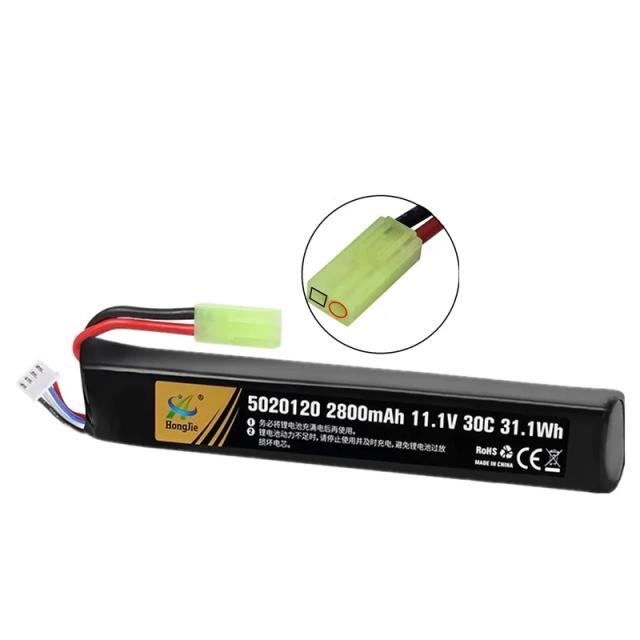 Pistola de Água Airsoft com Bateria Lipo 3S 11.1V 2800mAh e Carregador Tamiya para Brinquedos Elétricos e Acessórios de Armas BB