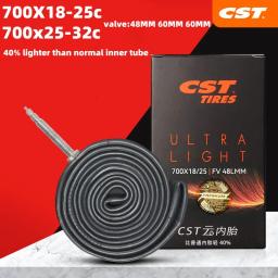 Tubo interno ultraleve cst, tubo de pneu de bicicleta de estrada 700c, 700x18-25c/700x25-32c, válvula prede, comprimento da válvula 48mm 60mm 80mm - Image 1