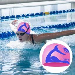 Silicone Homens Mulheres Cabelo Longo Swim Pool Hat Esportes Adultos Proteger Orelhas Natação Hat Cover Para Crianças Crianças - Image 5
