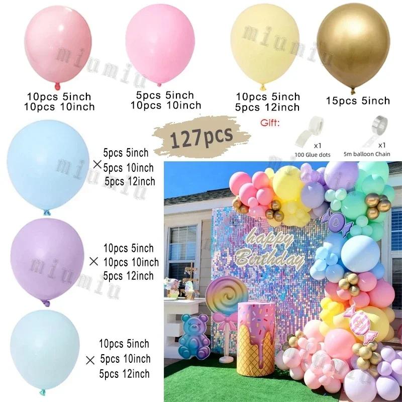 Macaron Arco Íris Balão Garland Arch Kit, Meninas Pastel, Decoração do Casamento, Feliz Aniversário, Balões Rosa, Baby Shower, Presente Kid - Image 1