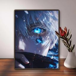 Anime Jujutsu Kaisen Gojo Satoru Diamante Bordado Pintura, Cartoon TV Series, Ponto Cruz Kits, Mosaico Imagem, Artesanato Home Decor - Image 2