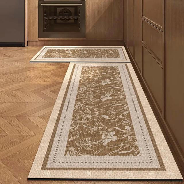 Tapete de Cozinha Premium Couro PVC Impermeável Antiderrapante 90x150cm