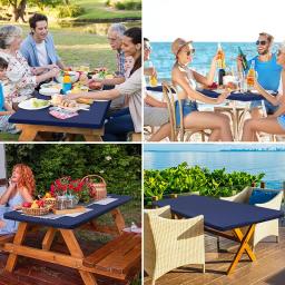 Homaxy toalha de mesa à prova d'água, à prova de óleo, novo, fácil limpeza, lavável, poliéster, serve para piquenique, jantar, acampamento - Image 6