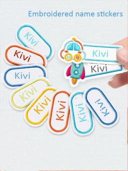 Personalizado Bordado Nome Adesivos, Etiqueta impermeável personalizada para crianças, Tag Sewable, Saco de roupa, Toalha para crianças, Bebê - Image 2