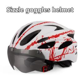 Capacete de bicicleta ultraleve com óculos para adultos, capacete unissex, esportes ao ar livre - Image 4