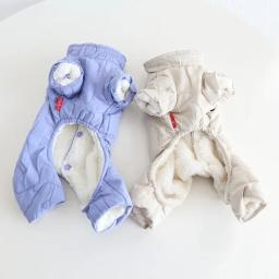 Macacão de estimação de quatro patas com algodão quente, cardigã outono e inverno, roupas para cães, macacão para animais, 1 pc, 2023 - Image 3