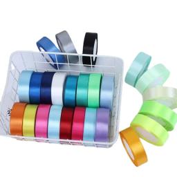 Fitas de cetim diy, 6/10/15/20/25/40/50mm, artesanato, materiais para festas de casamento, costura, material 22 metros - Image 1