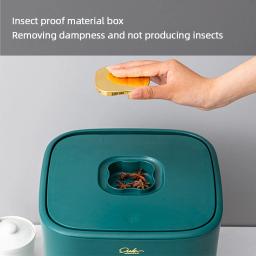 Caixa de arroz à prova de insetos à prova de umidade Frasco selado de grãos Recipiente de cozinha Armazenamento de balde Pet Dog Food Box com tampa de bala - Image 4