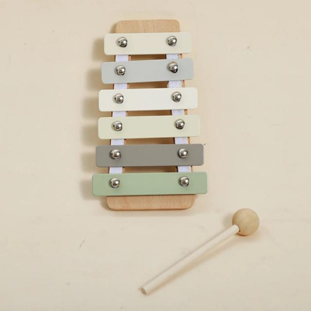 Brinquedos Musicais Montessori Madeira Chocalho Tambor Xilofone Percussão 0-3 Anos