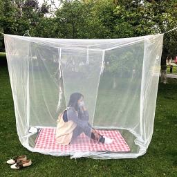 Malha branca barraca de acampamento, portátil, dobrável, com controle do mosquito, para uso ao ar livre, verão - Image 4