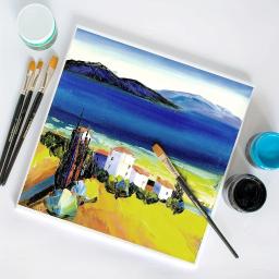 Telas de tinta sem ácido para pintura, placas de lona plana branca para adultos e adolescentes, 8x12 polegadas, 4pcs - Image 6