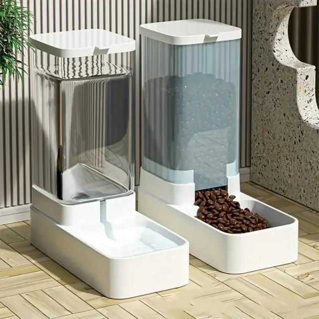 Alimentador Automático de Gravidade em Plástico para Comida e Água - Opções de 1 ou 2 Peças