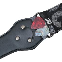 Correia de guitarra elétrica acústica baixo impressão colorida ajustável poliéster volta cinta plugável plectrum guitarra acessórios - Image 5