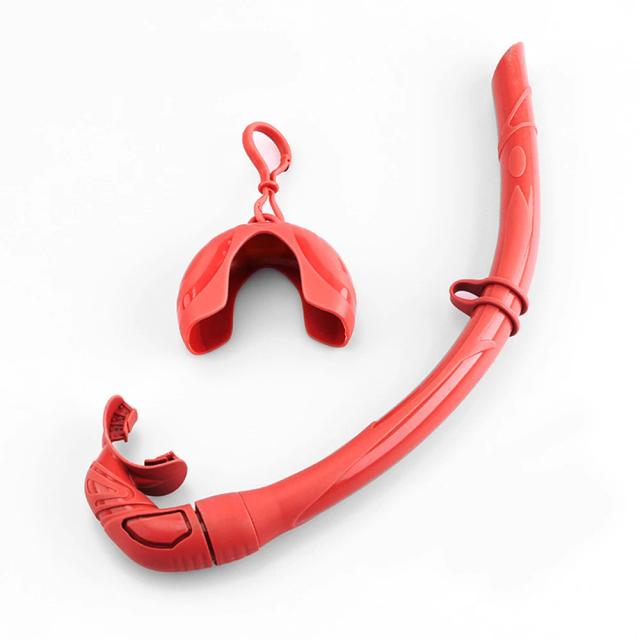 Snorkel de silicone dobrável com estojo compacto e tubo de respiração úmida para mergulho unissex