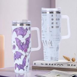Copo térmico com alça, Copo térmico a vácuo, Garrafa de água de aço inoxidável para viagem, Caneca térmica com tampas, 40oz - Image 5