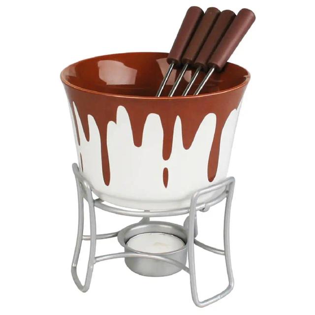 Fondue de Chocolate Bruxelas em Cerâmica - Conjunto de 6 Peças Hauskraft