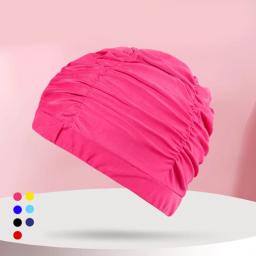 Toucas natação pano plissadas elásticas confortáveis ​​toucas natação mantêm o penteado inalterado - Image 5