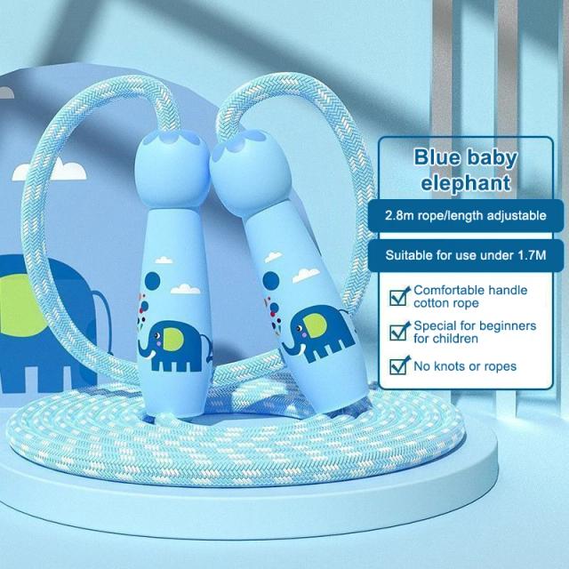 Corda de Pular Infantil Ajustável 2.8m Algodão Exercício Crianças