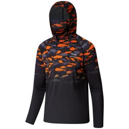 BASSDASH-Camisas Com Capuz Com Máscara, Polainas De Pescoço UV, Proteção Solar, Camiseta De Manga Comprida Para Pesca, Natação, Juventude, UPF 50 Plus - Image 1