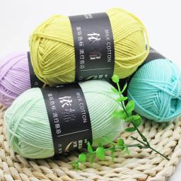 Fio De Leite De Mistura De Algodão Confortável Macio, Tecido De Lã Crochet, Suprimentos De Tricô, Artesanato DIY, Materiais De Fiação, D & D, 4Ply - Image 4