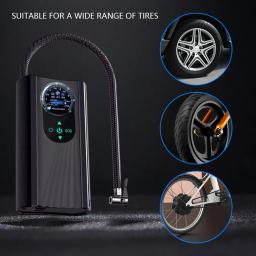 Compressor De Ar Elétrico Portátil Bomba De Ar De Alta Precisão Inflação Rápida Inflador De Pneus De Carro Bomba De Bicicleta Para Moto E Auto - Image 5