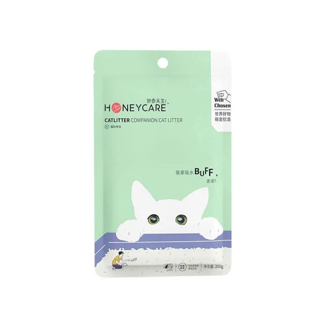 Areia de Gato Degradável de Tofu Natural 200g - Limpeza Ecológica e Desodorizante para Seu Pet
