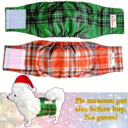 Fralda lavável para cães masculinos, Cute Plaid Pattern, Pet Physiological Sanitary Pants, Fraldas à prova de vazamento reutilizáveis, Nappy Belly Bands Wrap - Image 1