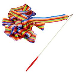 Brinquedo colorido da dança da fita da ginástica para crianças-vara giratório de 4 metros, presentes ao ar livre perfeitos para diversão e criatividade das crianças - Image 1