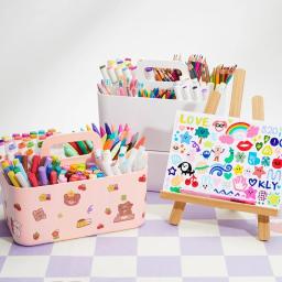 Suporte organizador marcadores com alça Suporte armazenamento materiais arte capacidade - Image 4