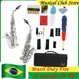 Slade saxofone soprano latão bb tom sax gravado floral saxofon com caso bocal palhetas peças e acessórios de instrumento de vento - Image 1