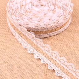 Fita de juta para decoração, fita de serapilheira de juta com renda, 25mm para festa de natal, artesanato vintage, rústico, casamento, presente de decoração - Image 4