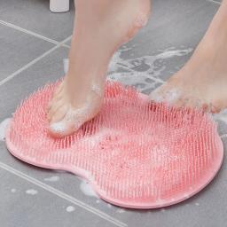 Silicone Rub Back Brush para Banheiro, Antiderrapante, Almofada para os Pés Esfoliante, Lavar os Pés com Otário, Massagem de Banho, 1Pc - Image 1